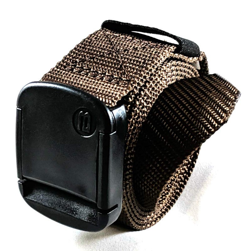 Betta 1.25 Inch Nylon Web Belt with Adjustable Buckle, Unisex (Small, Brown) - Image 1