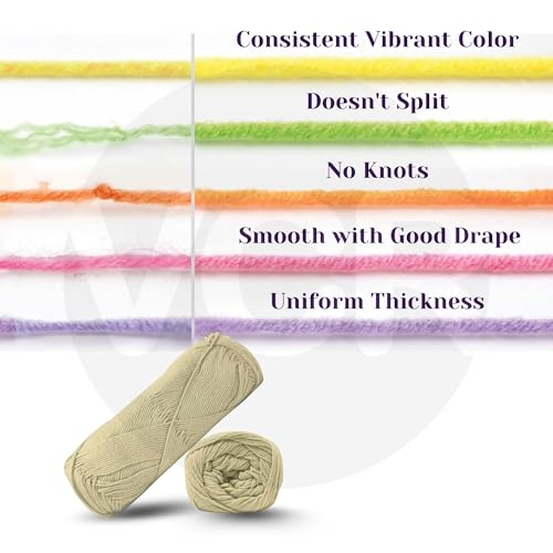 VCR 4Ply Buttersoft Yarn, 100 Grams Hank, 320 Meters Length, Cotton Combed Ball for Crochet and Knitting, Soft Crosia Threads, Pack of 1 Yarn, Suitable for DIY Crafts - Image 4