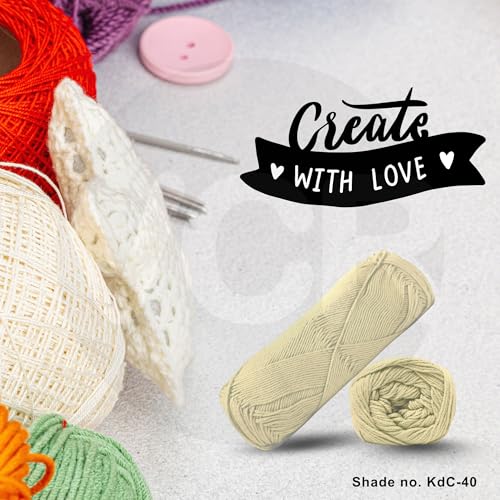 VCR 4Ply Buttersoft Yarn, 100 Grams Hank, 320 Meters Length, Cotton Combed Ball for Crochet and Knitting, Soft Crosia Threads, Pack of 1 Yarn, Suitable for DIY Crafts - Image 5