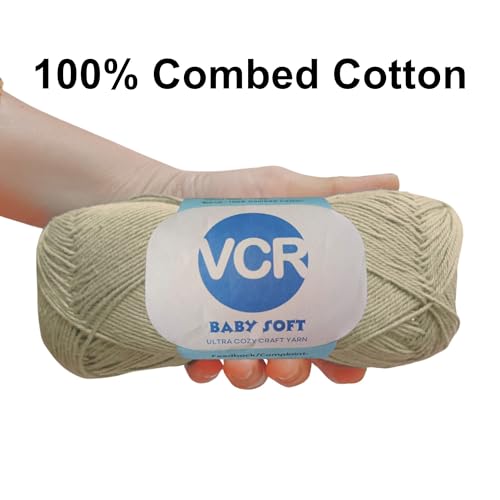 VCR 4Ply Buttersoft Yarn, 100 Grams Hank, 320 Meters Length, Cotton Combed Ball for Crochet and Knitting, Soft Crosia Threads, Pack of 1 Yarn, Suitable for DIY Crafts - Image 3