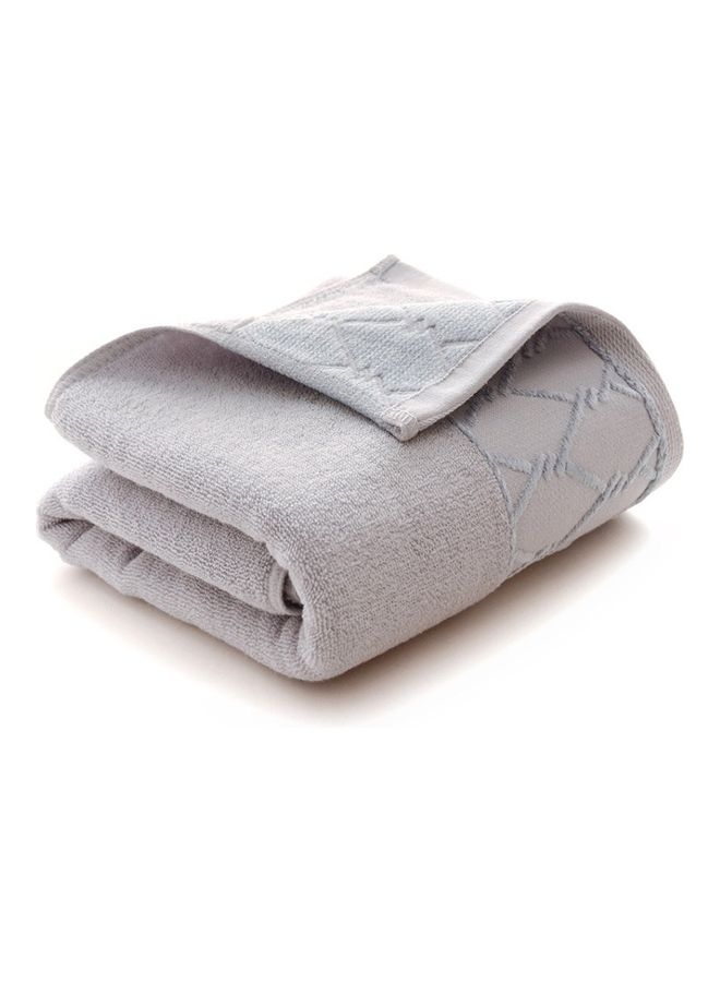 NIBEMINENT Large Pure Cotton Bath Towel Grey 45X30X5cm