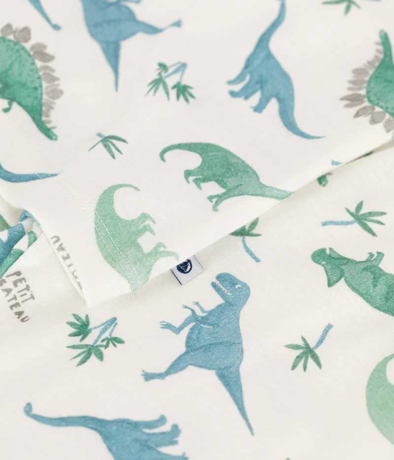 Petit Bateau Children's cotton pyjamas with dinosaur print