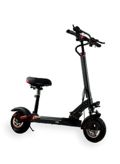 Generic 48V Electric Scooter for Adults | 350W Brushless Motor, Foldable Design with Key Display, Bluetooth, & Suspension | 10" Wheels, 3-Speed Modes, and Removable Seat for Commuting & Urban Travel (Black)  - Image 1