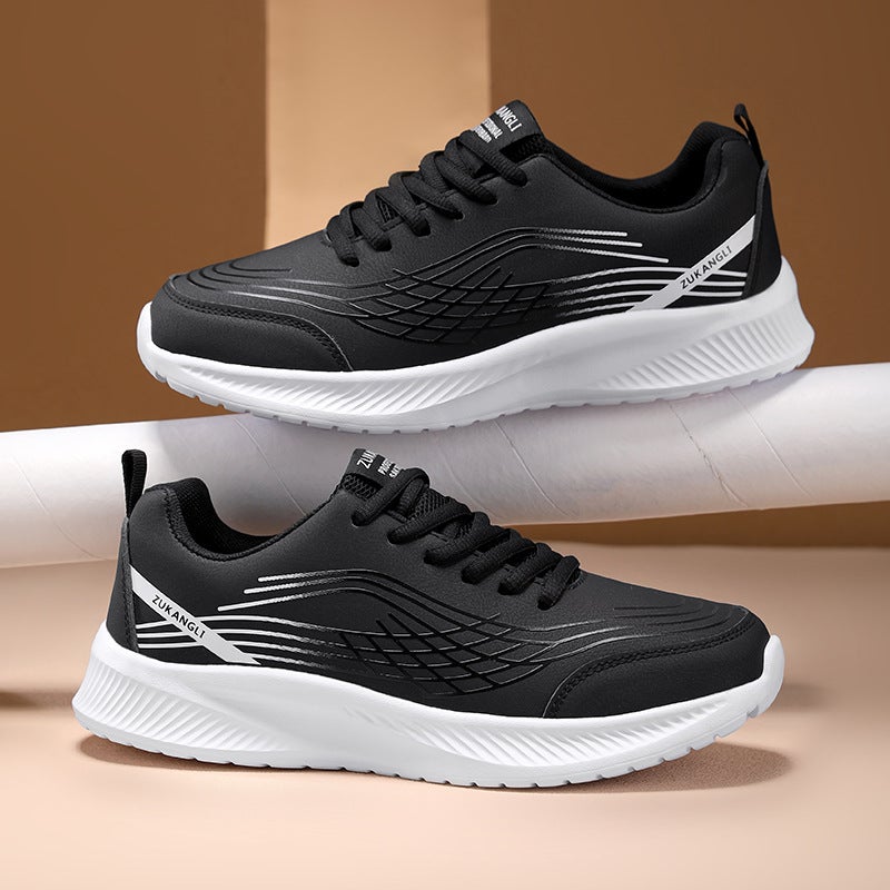 Children'S New Men'S Shoes Autum Leather Waterproof Black Casual Versatile Running Shoes Men'S Shock-Absorbing Lightweight Sports Shoes - Image 5