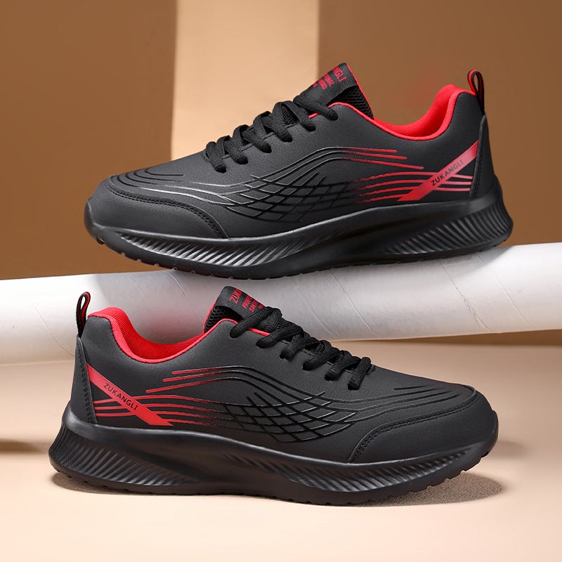 Children'S New Men'S Shoes Autum Leather Waterproof Black Casual Versatile Running Shoes Men'S Shock-Absorbing Lightweight Sports Shoes - Image 4
