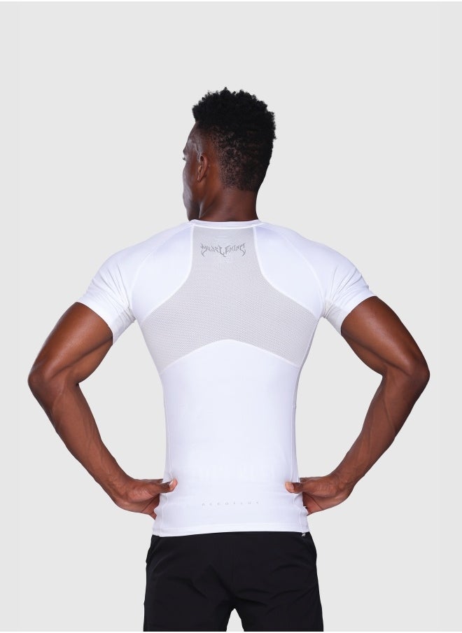 Musclemind Compression Half Sleeve T-Shirt with Muscle Support, Breathable Mesh, Lightweight, Quick Drying, Anti-Static, Anti-Odour, Anti-Microbial And 4-Way Stretchable  - Image 2