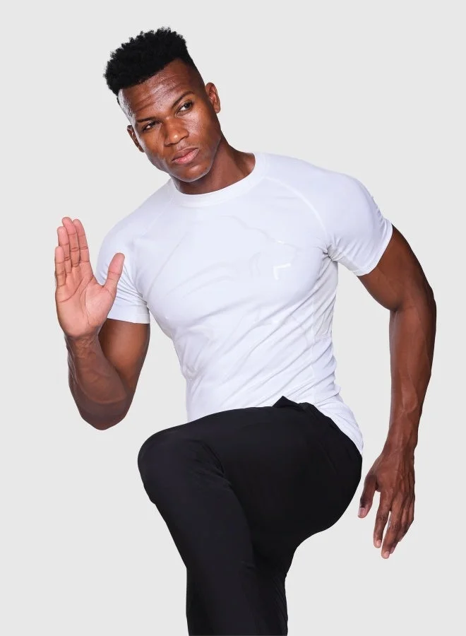 Musclemind White Half Sleeve Compression T-Shirt for Men | Best Price UAE