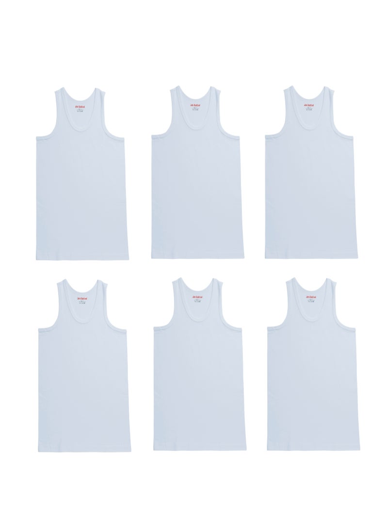 John Gladstone Mens Inner Vest UN White pack of 6 - Image 1