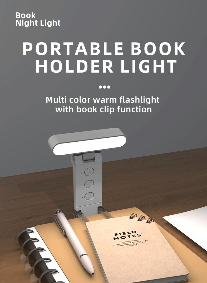 USB clip reading light bookmark light folding clip book light led reading light portable rechargeable book clip light - Image 2