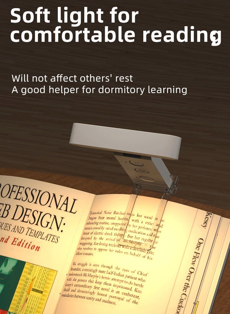 USB clip reading light bookmark light folding clip book light led reading light portable rechargeable book clip light - Image 4