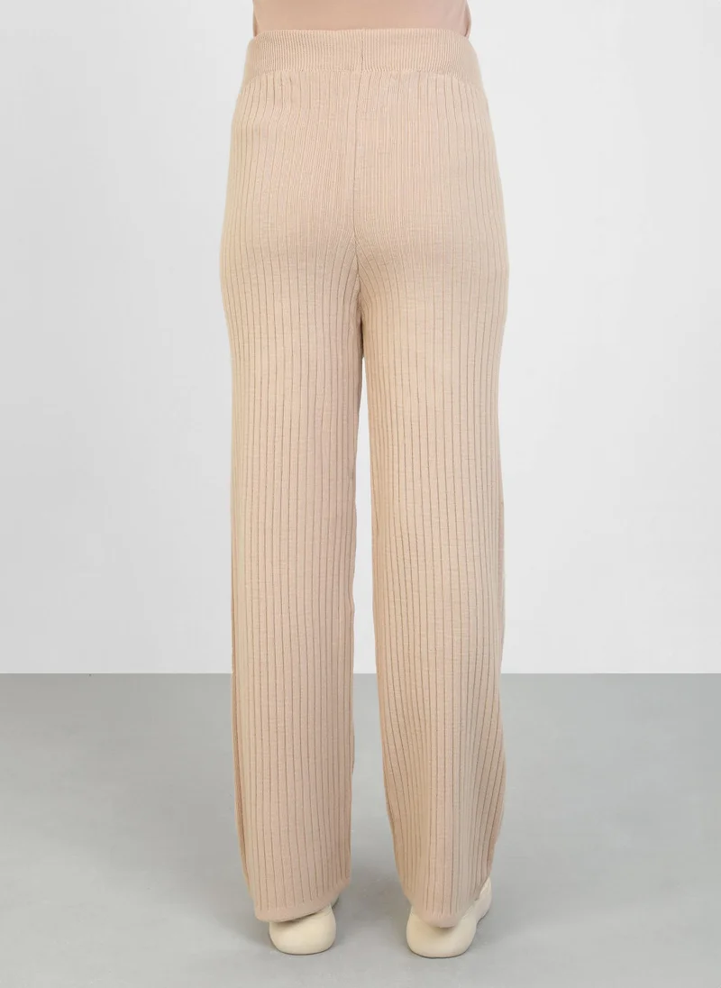 Por La Cara By Modanisa Stone Color - Knit Pants - Por La Cara