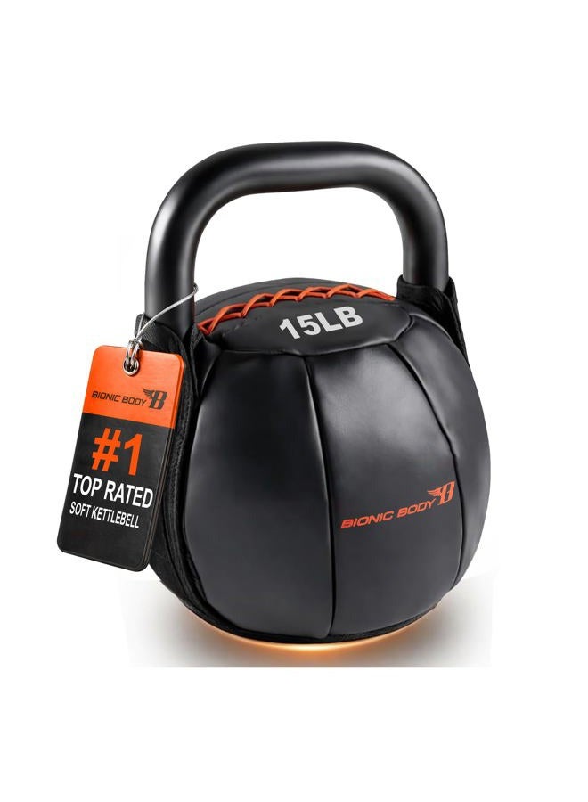 Bionic Body Soft Kettlebell with Handle - 10, 15, 20, 25, 30, 35, 40 lb. for weightlifting, conditioning, strength and core training - Image 1