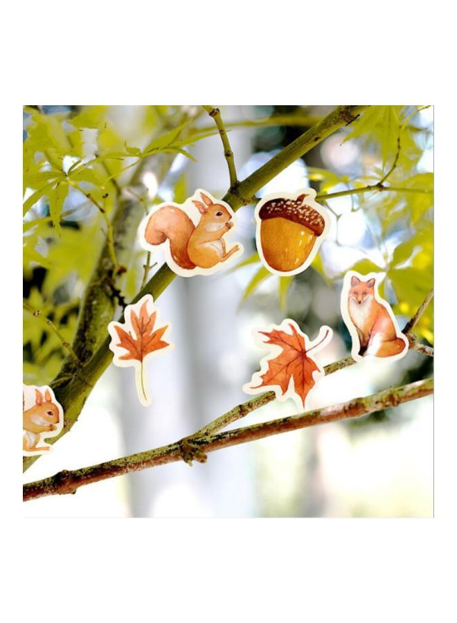 NIBEMINENT 46-Piece Forest Decorative Stickers Brown/Red/Beige - Image 3