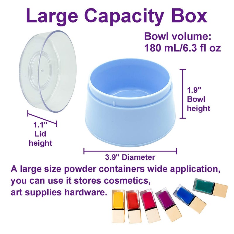 Aurasin BPA Free Baby Powder Puff Box, Large 2.8" Fluffy Body After-Bath Powder Case, Baby Care Face/Body Villus Powder Puff Container, Makeup Cosmetic Talcum Powder Container with Hand Holder (Blue) - Image 5