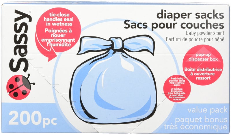 Sassy Baby Disposable Diaper Sacks, 200 Count, Packaging may vary - Image 1