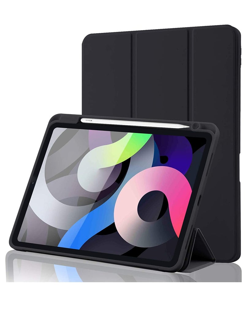 iPad Air 4 Case 2020, iPad Air 4th Generation Case with Pencil Holder [Full Body Protection + Apple 2nd Pencil Charging and Auto Wake/Sleep] Smart Stand Cover Case - Image 1