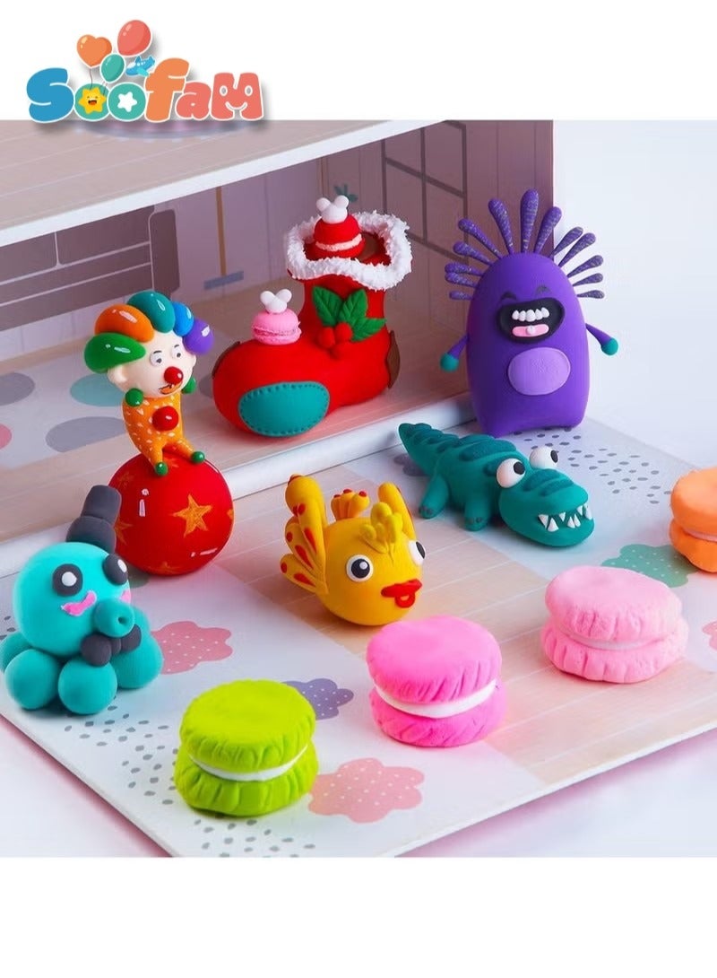 سوفام سلايم اسفنجي,27 قطعة متنوعة الرغوة منفوش مجموعة، ألوان زاهية الهواء الجاف الصلصال ضوء فائق مجموعة حرفية نمذجة الفنان الصلصال لعبة ستوديو - Image 3