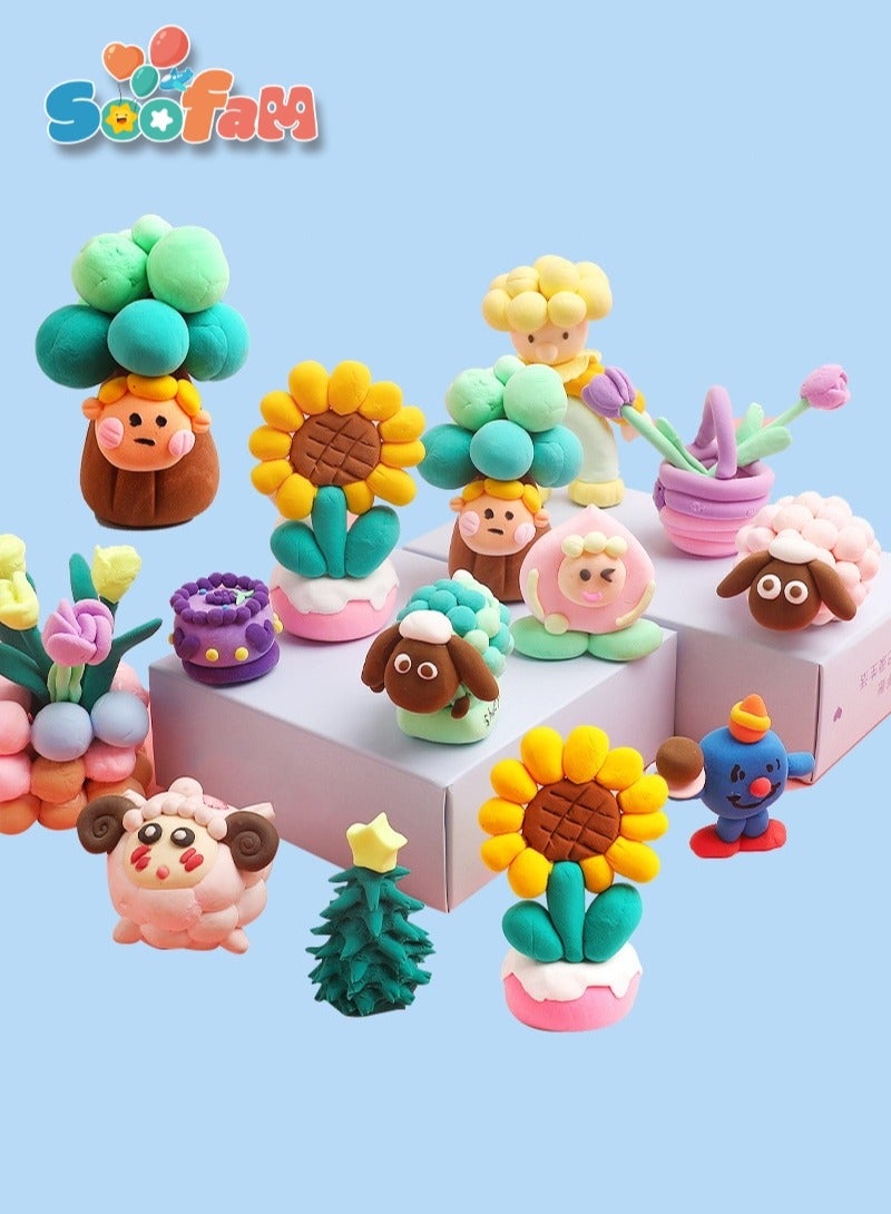 سوفام سلايم اسفنجي,27 قطعة متنوعة الرغوة منفوش مجموعة، ألوان زاهية الهواء الجاف الصلصال ضوء فائق مجموعة حرفية نمذجة الفنان الصلصال لعبة ستوديو - Image 2