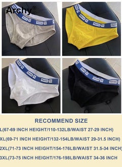 Archy 4 Pack Men's Underpants Thin Mid Waist Boxers Letter Print Soft Breathable Elastic Waistband Men Briefs Multicolor Set Panties Men's Trendy Summer Soft Elastic Belt Underwear  - Image 3
