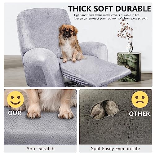 ANARACHON Recliner Chair Covers Leather Like 4 Pieces Recliner Cover for Recliner Chair Soft Sofa Slipcover Furniture Protector Washable Sofa Cover for Pets Kids Marbling - Image 3