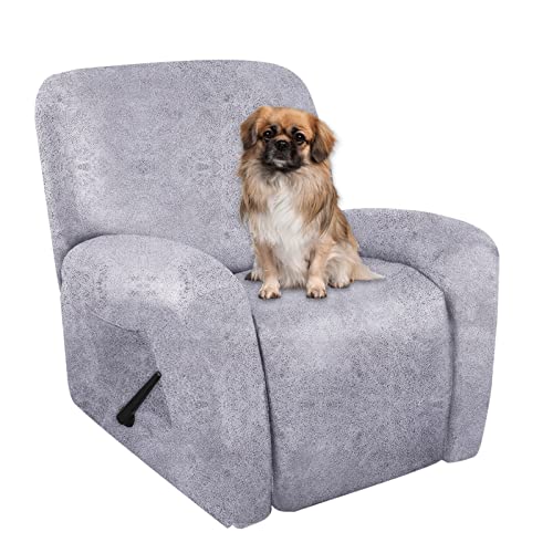 ANARACHON Recliner Chair Covers Leather Like 4 Pieces Recliner Cover for Recliner Chair Soft Sofa Slipcover Furniture Protector Washable Sofa Cover for Pets Kids Marbling - Image 1