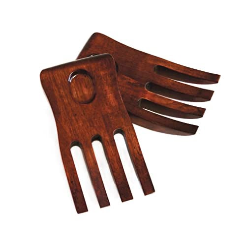 Lipper International Cherry Finished Salad Hands, 3.75" x 6.75" x 1.88", One Pair - Image 2