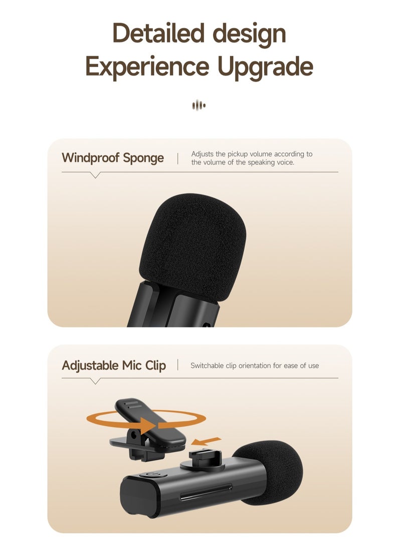 ARNOTEC Wireless 2-in-1 Lavalier Microphone – Dual Wireless Clip-on Mic with Noise Reduction, Reverb Effect, Plug & Play, Compatible with iPhone, Android (Type-C & Lightning), Video Recording, Live Streaming, Interviews  - Image 5