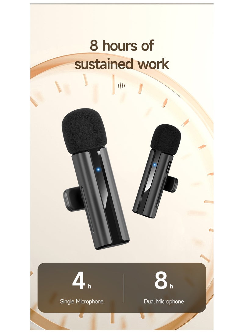 ARNOTEC Wireless 2-in-1 Lavalier Microphone – Dual Wireless Clip-on Mic with Noise Reduction, Reverb Effect, Plug & Play, Compatible with iPhone, Android (Type-C & Lightning), Video Recording, Live Streaming, Interviews  - Image 3