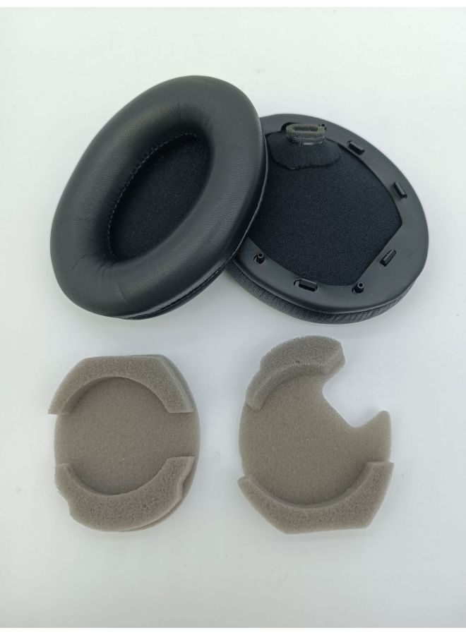 For Sony Wh-1000xm4 Headset Cover 1000xm3 Xm2 Overhead Sponge Ear Cup Leather Cover Comfortable Wear Battery Life Noise Reduction-Color:Lambskin Black 1000xm4 Earmuffs With Cotton Pad - Image 1