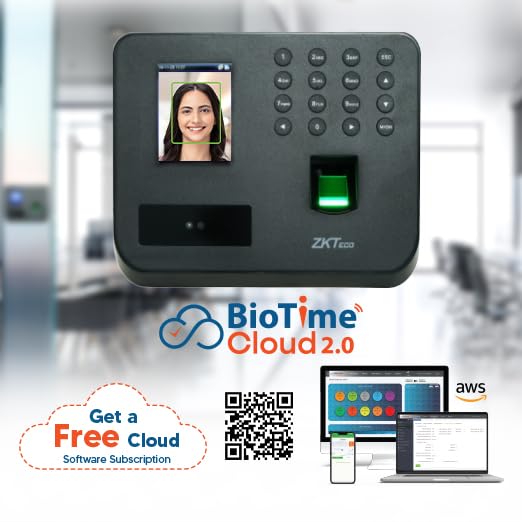 ZKTeco Touchless Face Multi-Biometric Time Attendance & Access Control | Face, Fingerprint, Card & Password | Inbuilt Battery Backup | Free Cloud-Based Attendance Software - Image 2