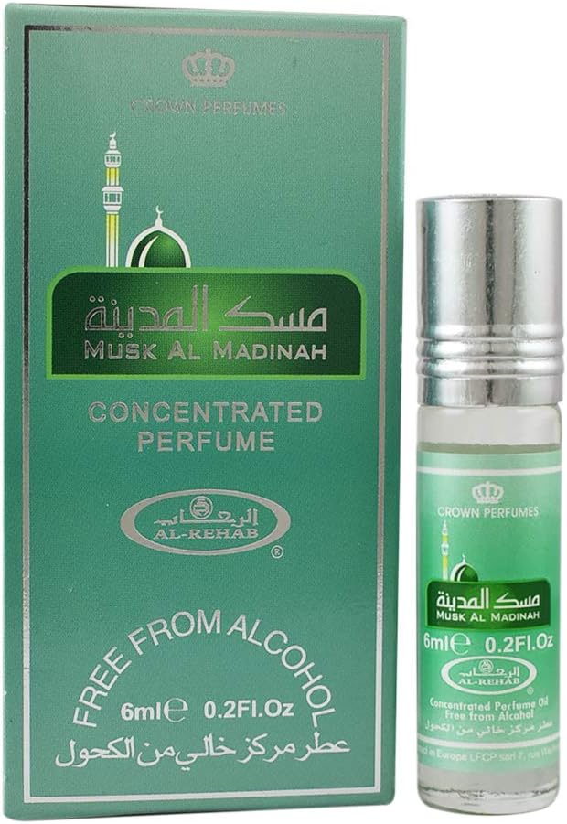 Alrehab Musk Al Madinah Al Rehab 6ml Attar Oil Perfume Fragrance Roll On Alcohol Free