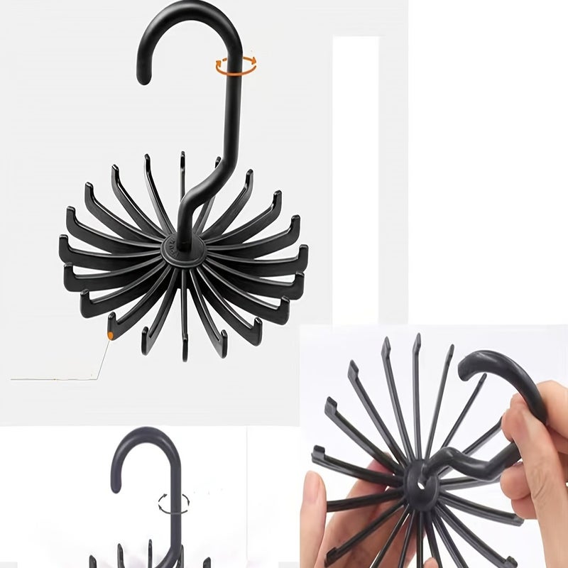 Multifunctional Plastic Scarf Belt Bag Organizer Hook Hangers Black 20 Claw - Image 3