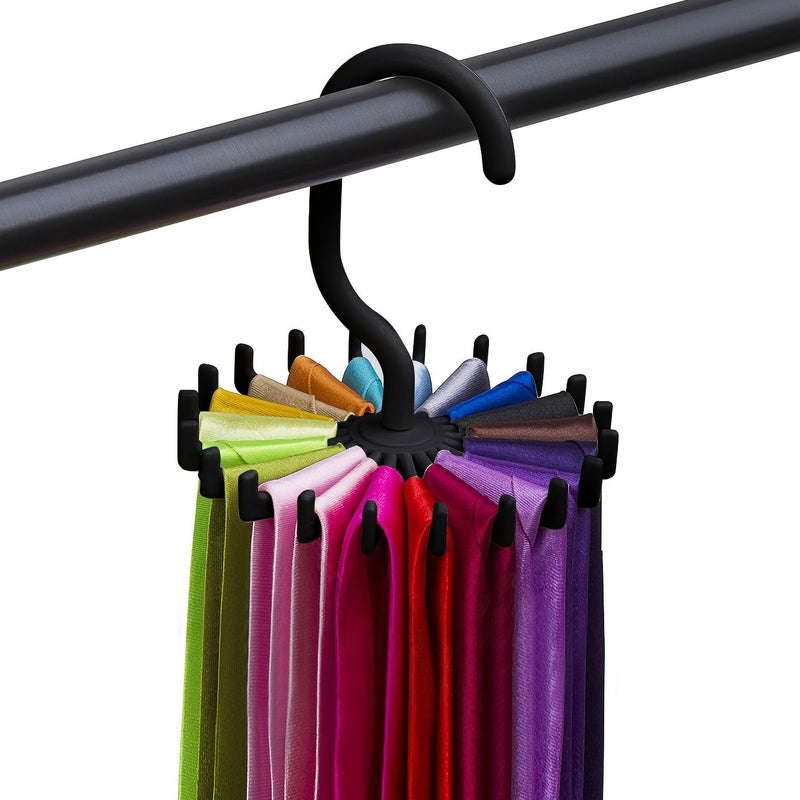 Multifunctional Plastic Scarf Belt Bag Organizer Hook Hangers Black 20 Claw - Image 1