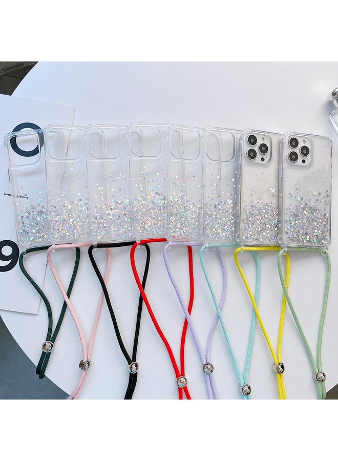زبون جراب هاتف iPhone 13 Lanyard Epoxy Glitter Clear - Image 2