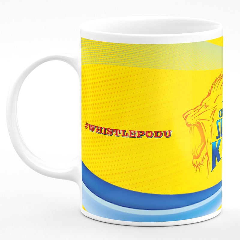 CHHAAP CSK Chennai Super King Ipl Team Mugs Gift for Ipl Lover Cricket Lover Kids Brother Sister Son Daughter Boys Girls Hd Printed Microwave Safe White Ceramic Coffee Mug 350 ml IPL1 01 - Image 3