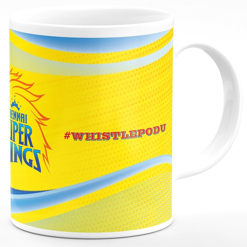 CHHAAP CSK Chennai Super King Ipl Team Mugs Gift for Ipl Lover Cricket Lover Kids Brother Sister Son Daughter Boys Girls Hd Printed Microwave Safe White Ceramic Coffee Mug 350 ml IPL1 01 - Image 2