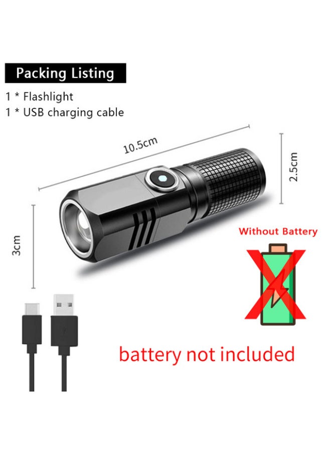 Cross-border Zoom Aluminum Alloy Mini Portable Flashlight Outdoor P50 Rechargeable Multifunctional Flashlight Wholesale 