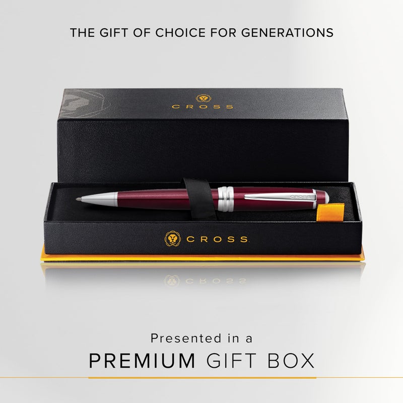 Cross Bailey Refillable Ballpoint Pen, Medium Ballpen, Includes Premium Gift Box - Red Lacquer - Image 5