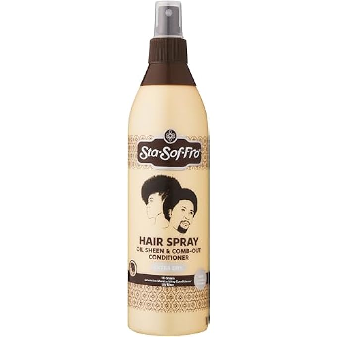 Sta-Sof-Fro STA SOF FRO OIL SHEEN AND COMB OUT CONDITIONER EXTRA-DRY HAIR SPRAY, 250 ML, CLEAR, (PACK OF 1)