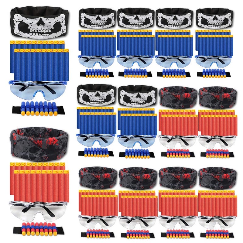 POKONBOY Compatible with Nerf Party Supplies  16 Sets Gun Accessories for Boys  Tactical Glasses Face Mask Wrist Bands Darts and More - Image 2