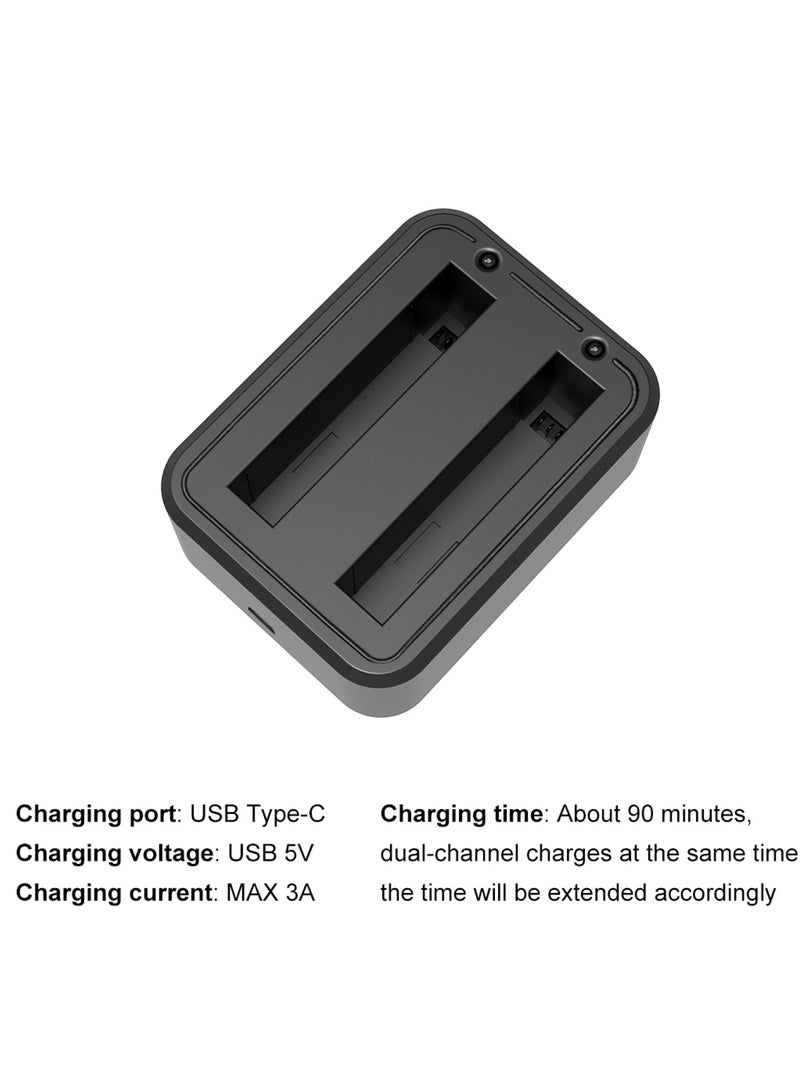 PULUZ USB Dual Batteries Charger with Indicator Light For  Insta360 X3 - Image 4