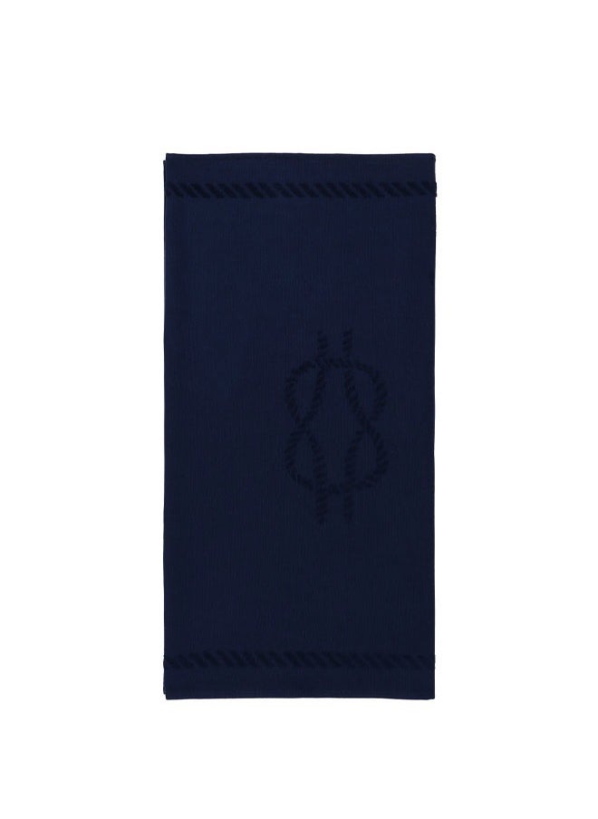 Anemoss - Large Size Beach Towel, 100% Turkish Cotton, Sailor Knot Design, Navy Blue, High Absorbent, Soft Towel, 70x140cm - Image 1