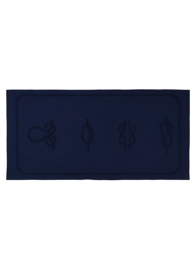 Anemoss - Large Size Beach Towel, 100% Turkish Cotton, Sailor Knot Design, Navy Blue, High Absorbent, Soft Towel, 70x140cm - Image 1