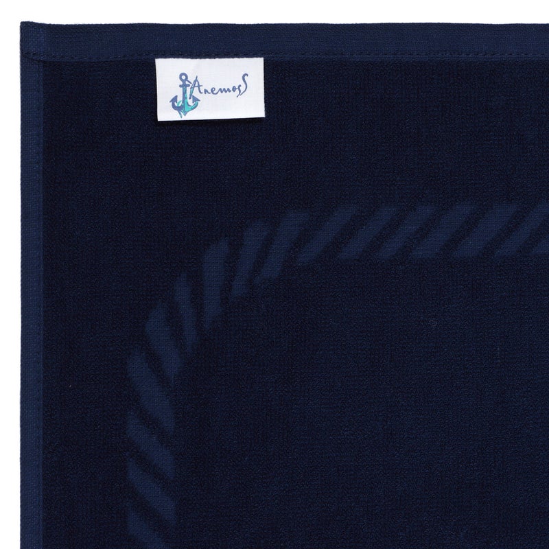 Anemoss Large Size Beach Towel, 100% Turkish Cotton, Sailor Knot Design, Navy Blue, High Absorbent, Soft Towel, 70x140cm - Image 4