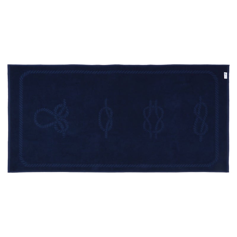 Anemoss Large Size Beach Towel, 100% Turkish Cotton, Sailor Knot Design, Navy Blue, High Absorbent, Soft Towel, 70x140cm - Image 2