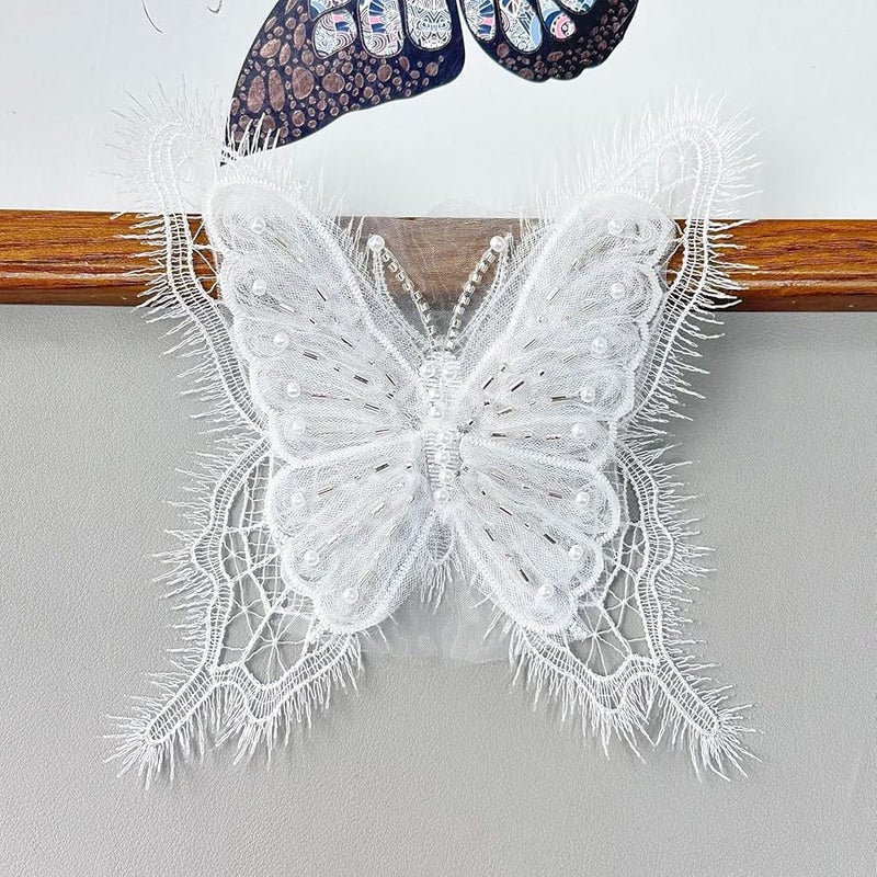 لصاقات تطريز فراشة اللؤلؤ للملابس والقبعات والأوشحة وزينة فستان الزفاف - Image 5