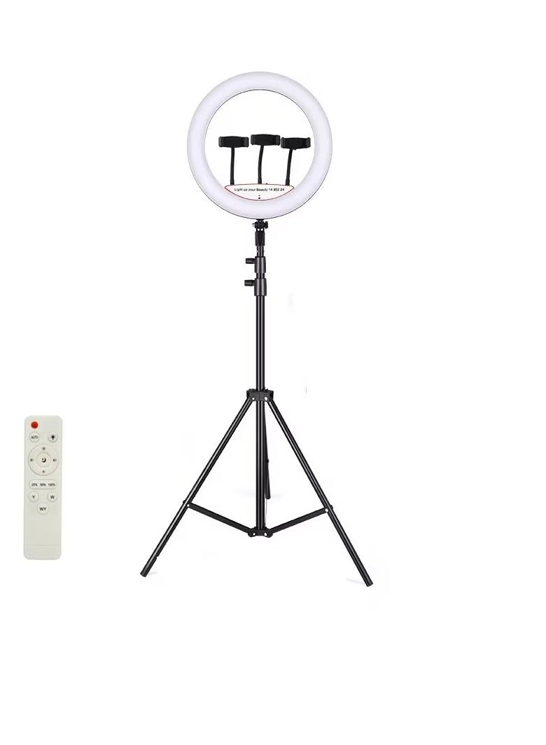 حلقة ضوء LJ 22 مع حامل 3 هواتف عن بُعد وقاعدة بطول 2.1 متر - Image 3