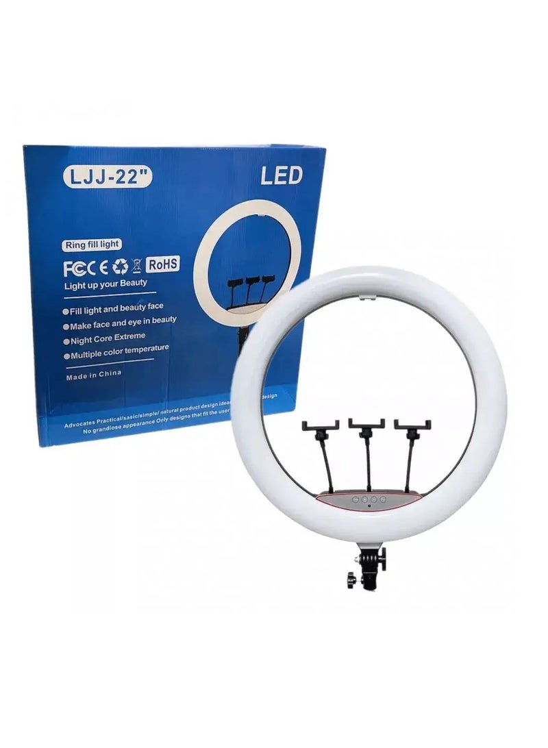 حلقة ضوء LJ 22 مع حامل 3 هواتف عن بُعد وقاعدة بطول 2.1 متر - Image 2