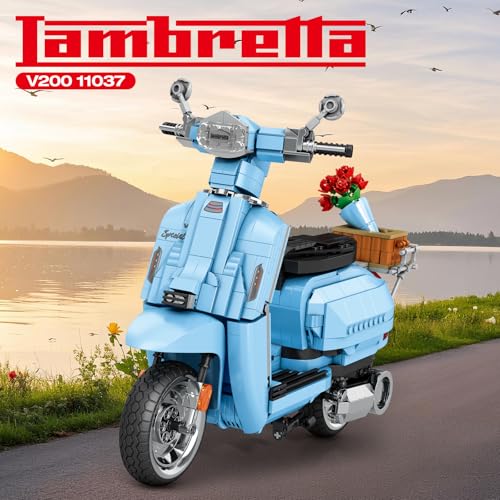 Reobrix V200 Motorcycle Building Toy for Adults Motorbike Building Set for Adults Collectible Cool Sidecar Motorcycle Model Kit with Stand Room Decor Birthday Gifts for Adult 1169 PCS - Image 5