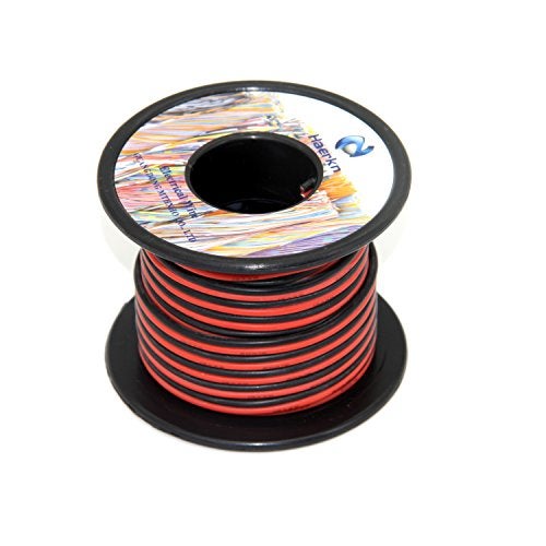 Haerkn 16 awg Silicone Electrical Wire 2 Conductor Parallel Wire line 60ft [Black 30ft Red 30ft] 16 Gauge Soft and Flexible Hook Up Oxygen Free Strands Tinned Copper Wire - Image 4